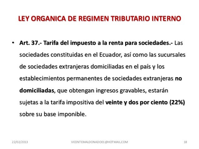 Ley Organica De Regimen Tributario Interno De Ecuador 2015 | exenciones del impuesto a la renta Ley Organica De Regimen Tributario Interno De Ecuador 2015 | exenciones del impuesto a la renta