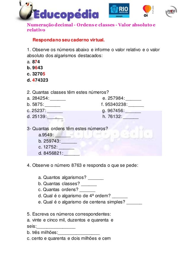 VALOR ABSOLUTO RELATIVO valor absoluto relativo: