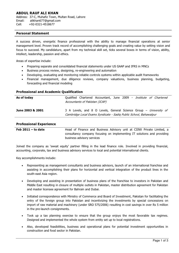 Experienced Chartered Accountant Experienced Chartered Accountant