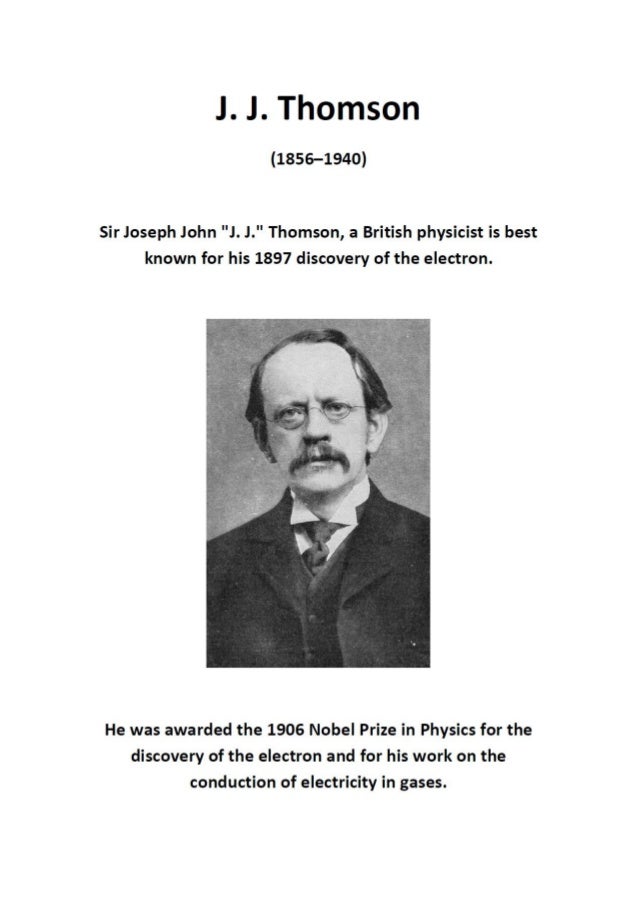 Jj thomson contribution to the atom image