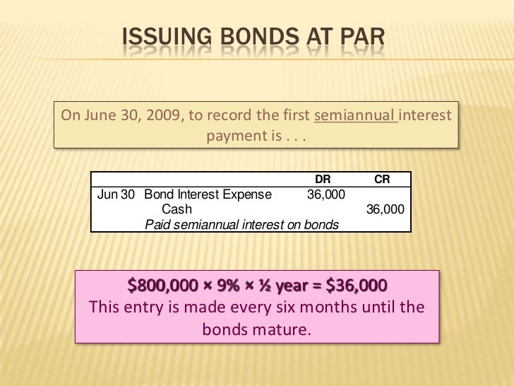 explanation bond issue price semi annual discount rate