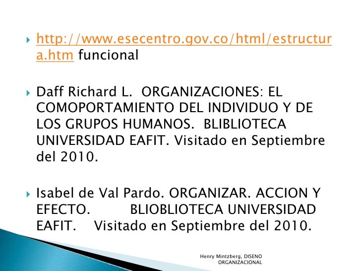 Video explicativo de la Estructura Organizacional