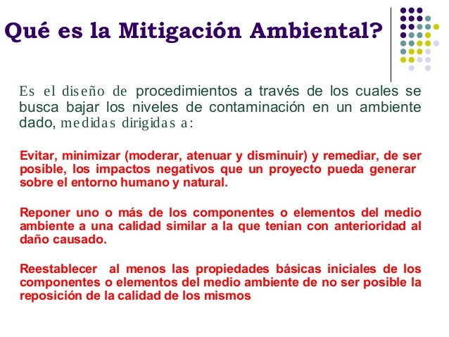 Plan de Manejo Ambiental - Mitigacion