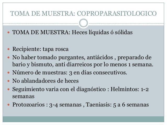 Los análisis a los parásitos