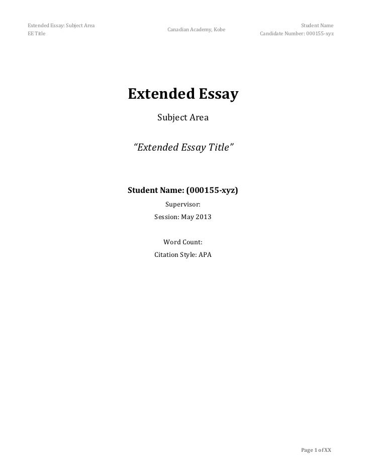 Extended essay question