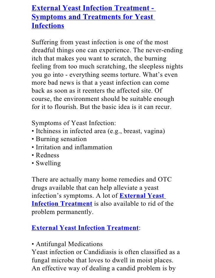 External yeast infection treatment symptoms and treatments for yeas…