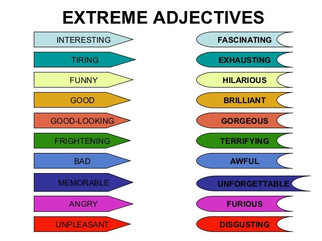 Resultado de imagen de extreme adjectives b1
