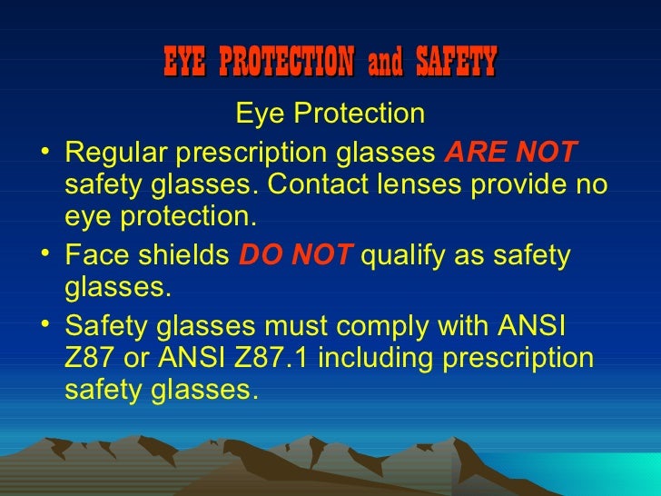 Eye safety presentation