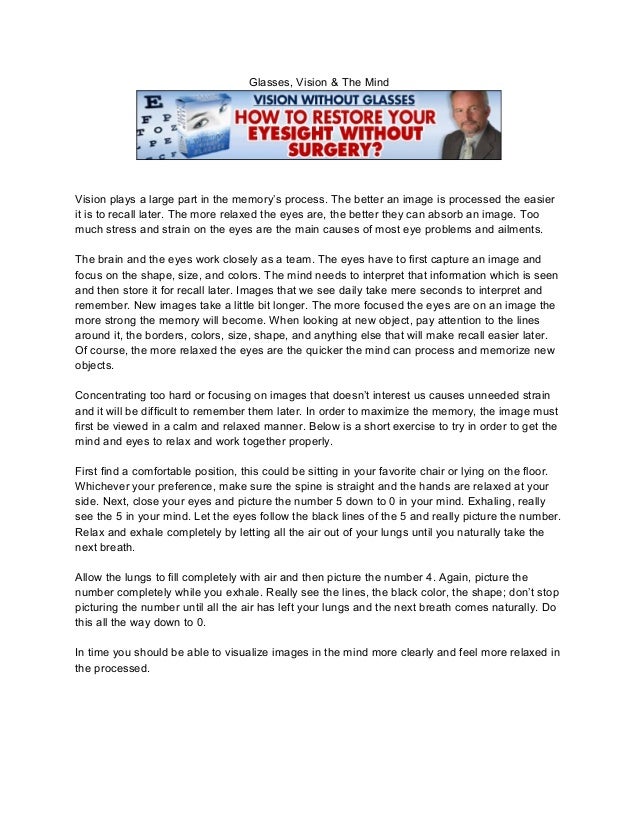 Eye Exercises To Cure Myopia Naturally Eye Exercises To Cure Myopia Naturally