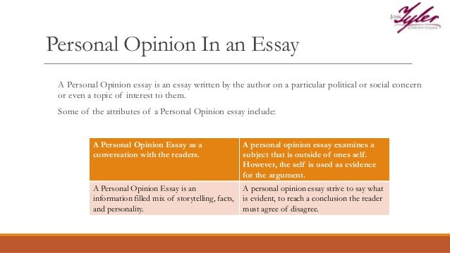 Personal opinion in an essay