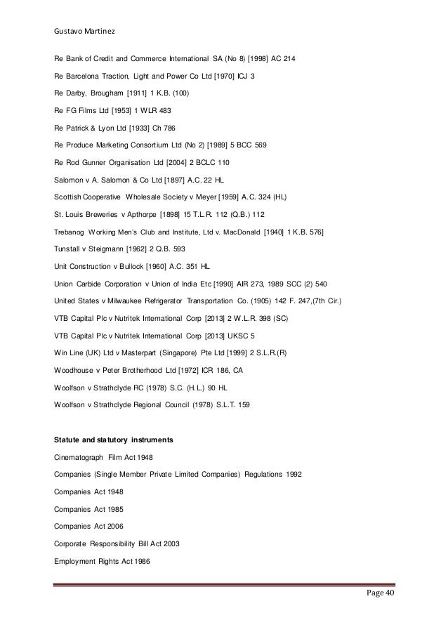salomon v a salomon & co ltd essay In salomon v salomon and company, limited 1 where the house of the principle of salomon v salomon & co, that legal entity may be acting 19 see, for example, apthorpe v peter schoenhofen brewing co ltd, (1899), 4 tc 41 [vol 13 some principles of taxation. salomon v a salomon & co ltd essay In salomon v salomon and company, limited 1 where the house of the principle of salomon v salomon & co, that legal entity may be acting 19 see, for example, apthorpe v peter schoenhofen brewing co ltd, (1899), 4 tc 41 [vol 13 some principles of taxation.