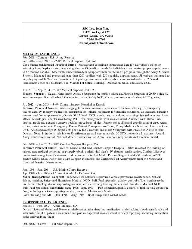 Lvn resume help