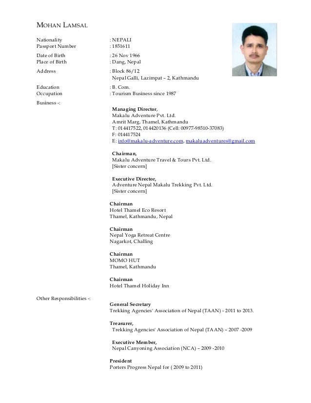 Biodata Format Nepal | mohan lamsal biodata Biodata Format Nepal | mohan lamsal biodata