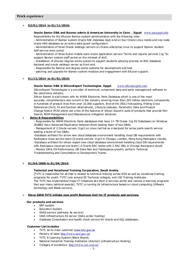 ahmed hassanein resume 1 11 2016 dba sample resumes