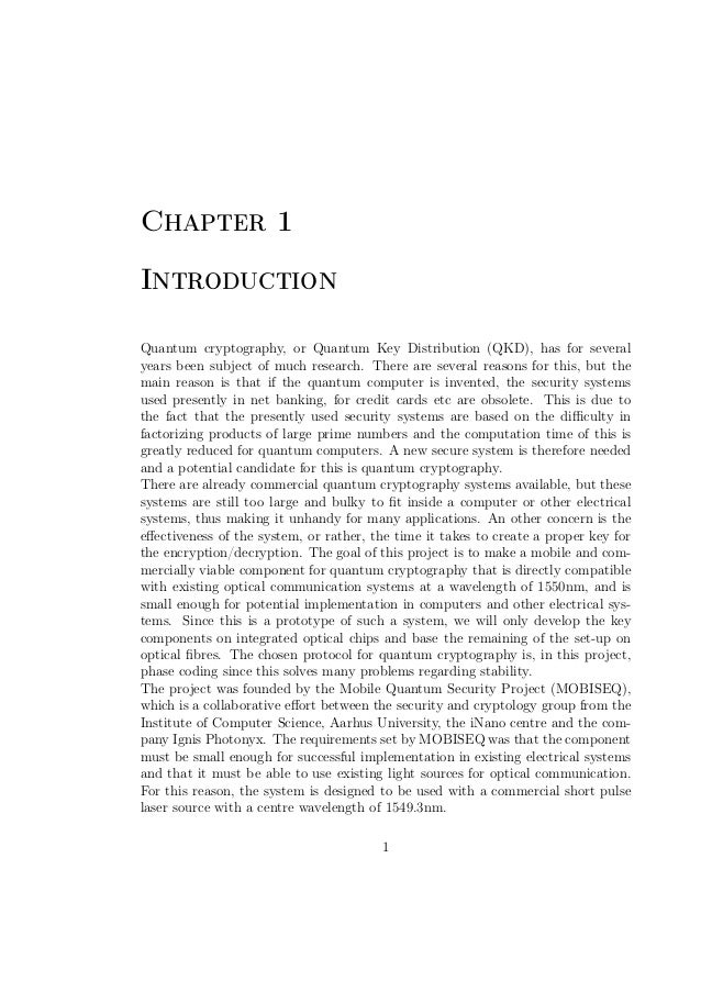 quantum key distribution thesis quantum key distribution thesis
