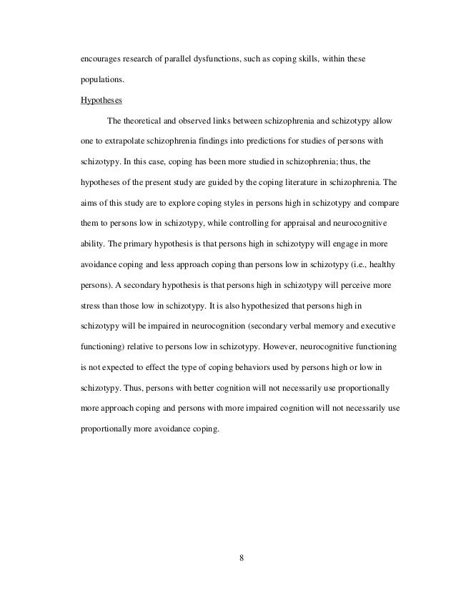 Schizophrenia research paper pdf