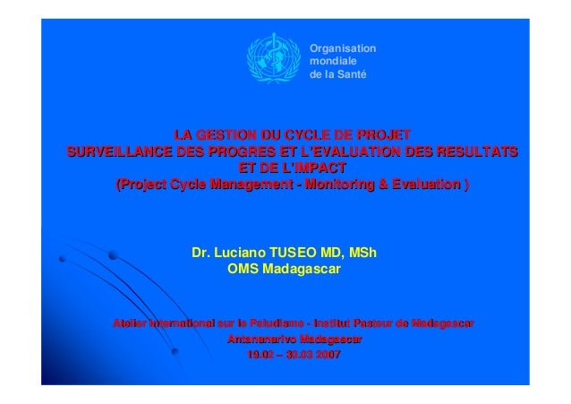 La gestion du cycle de projet