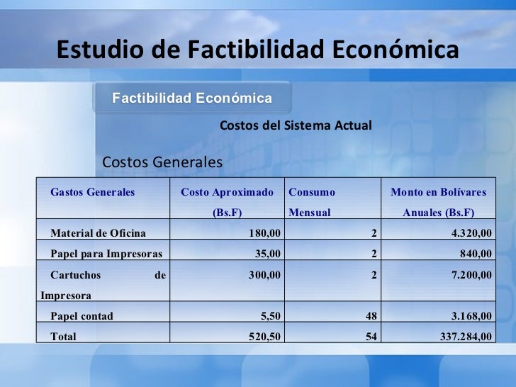 Estudio De Factibilidad Economica De Un Proyecto De Software