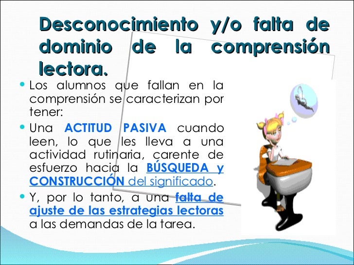 Factores para las Dificultades de Comprension Lectora