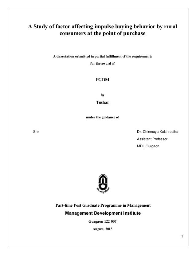 Dissertation Proposal Buy