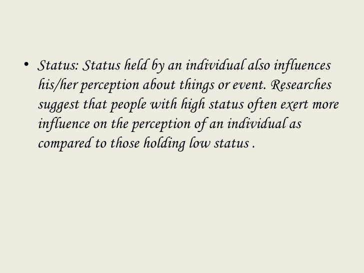 Factors influencing perception essays