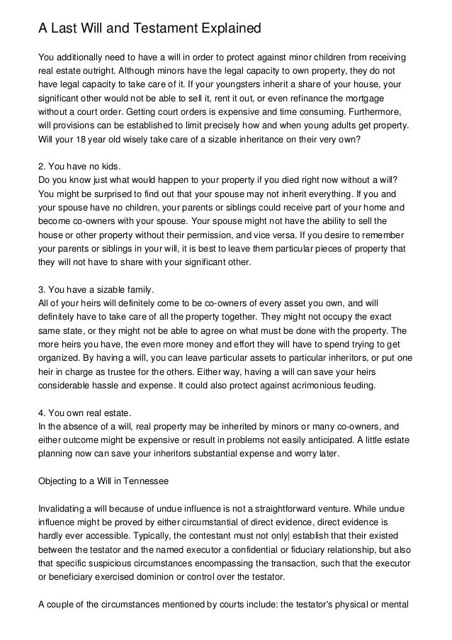 A Last Will and Testament Explained
