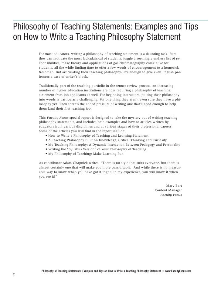 Sample educational philosophy essay