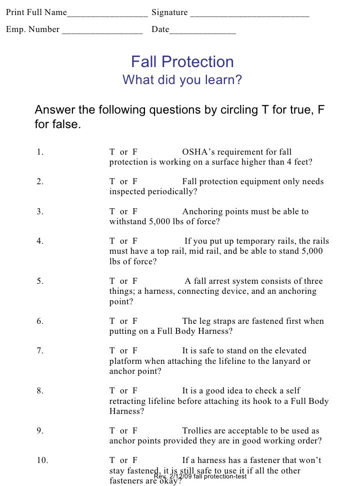 Fall Protection Test