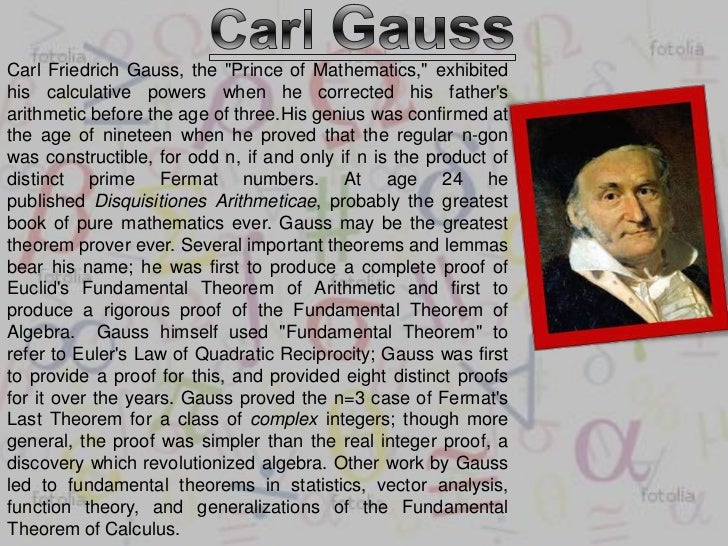 A biography of carl friedrich gauss the mathematician