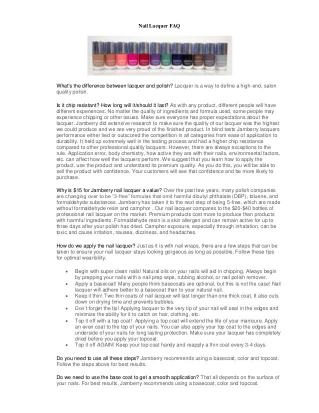 Frequently Asked Questions about Nail Lacquer (ours is 5Free!)