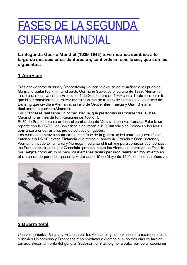 Fases de la segunda guerra mundial Fases de la segunda guerra mundial