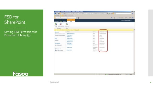 the document permission view