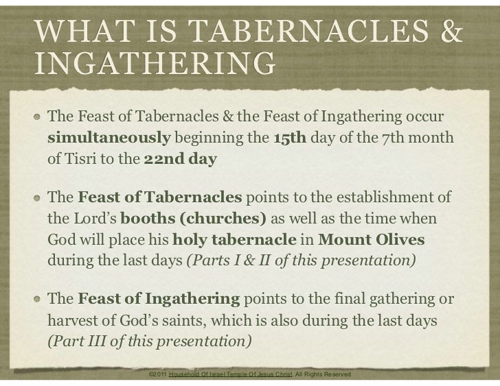 The feast of tabernacles