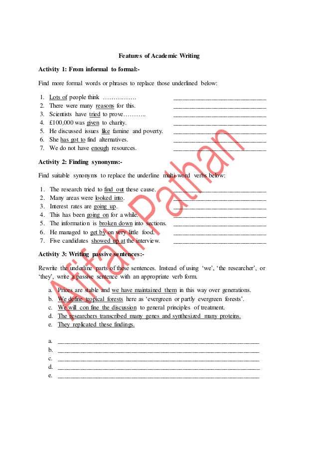 features of academic essay