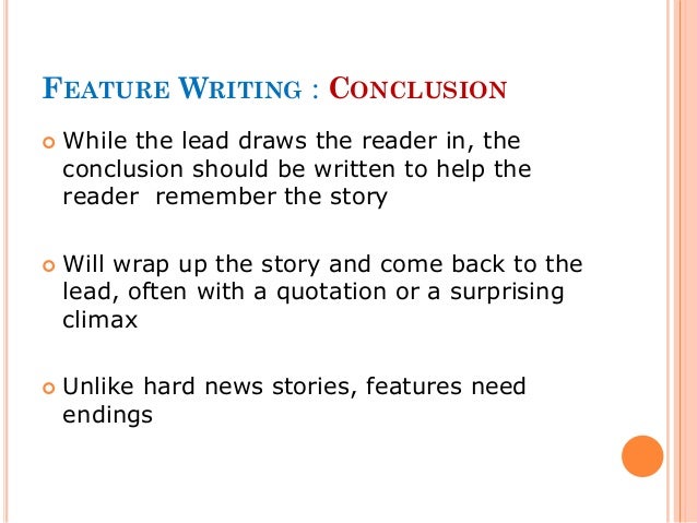 Feature article writing for students