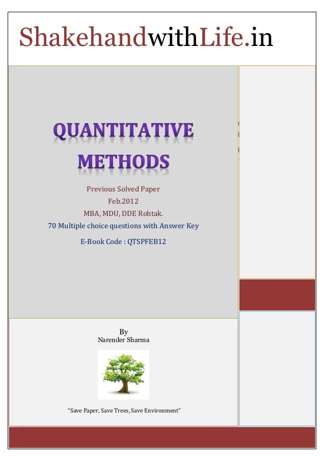 quantitative methods for business management and finance pdf free