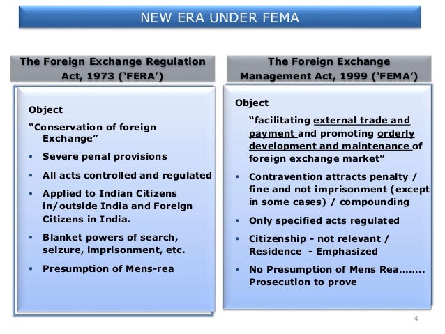 Fema provision for forex outward remittance