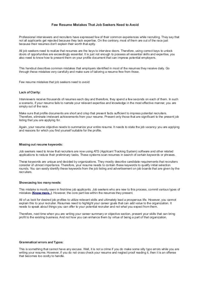 what you need in a resumes