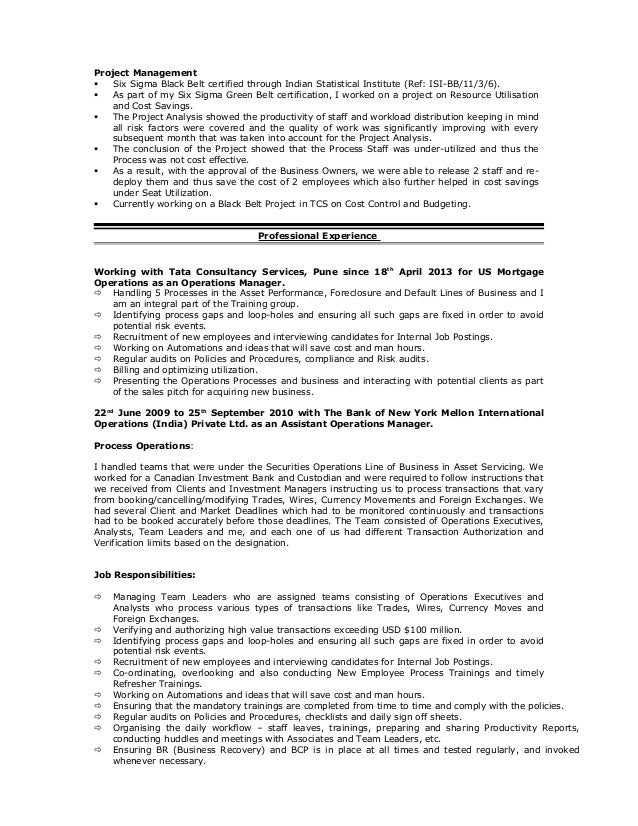 Six Sigma Green Belt Resume Format Six Sigma Green Belt Resume Format