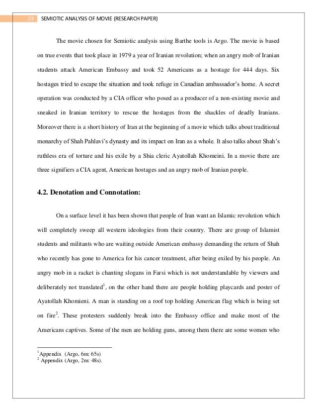 Research paper about a movie