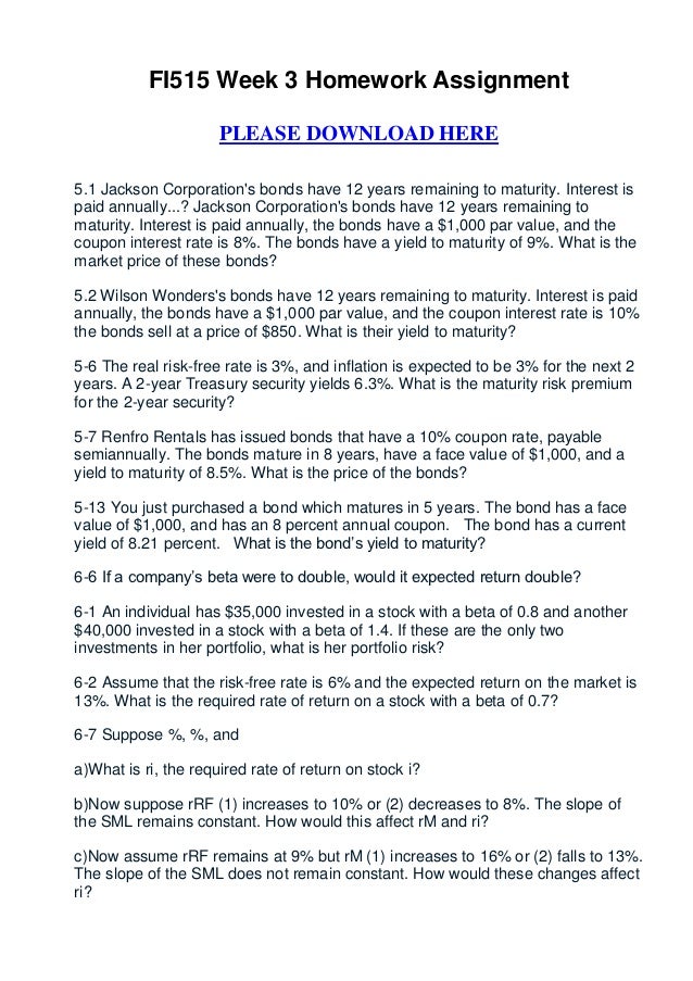 fin515 week 1 homework fin515 week 1 homework