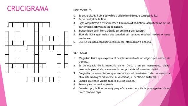 Resultado de imagen para CRUCIGRAMA OPTICA