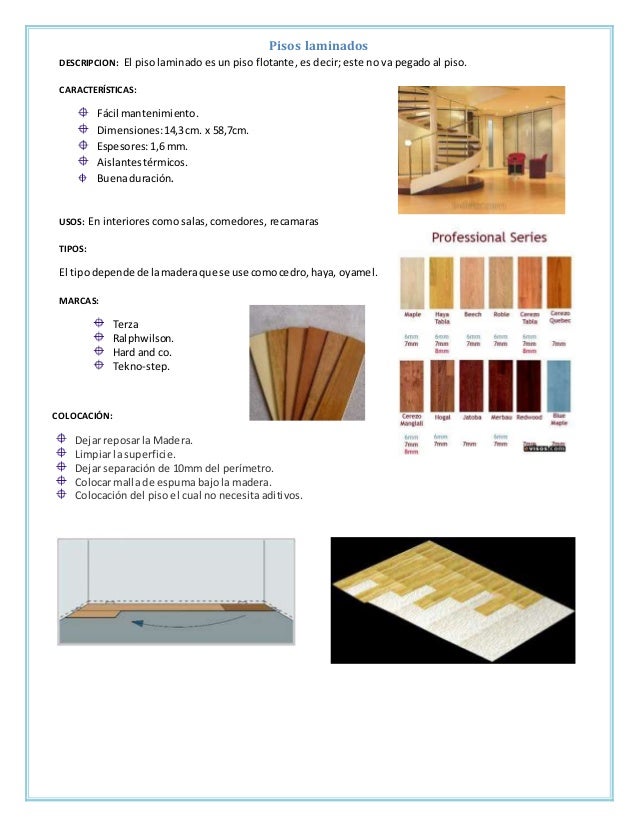 Fichas tecnicas acabados en pisos