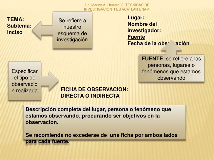 Fichas de observacion