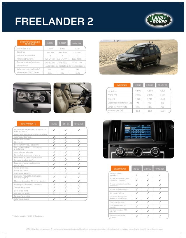freelander 2 2.2 diesel ficha técnica