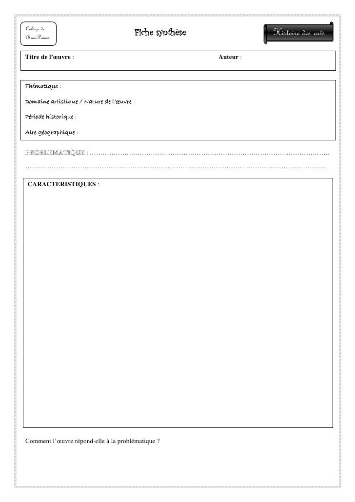 Fiche Vierge Histoire Des Arts Cycle 3