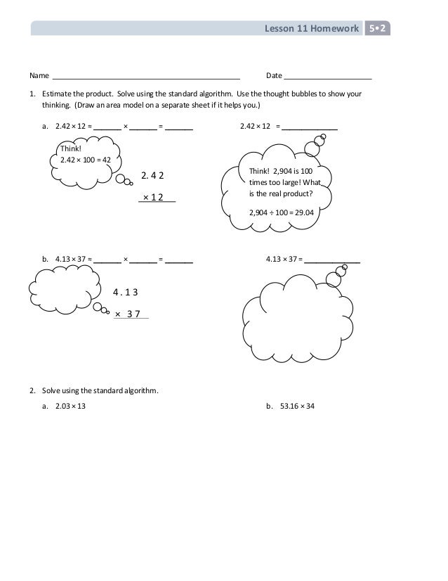 Fifth grade module 2 homework
