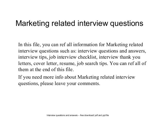 interview tips marketing