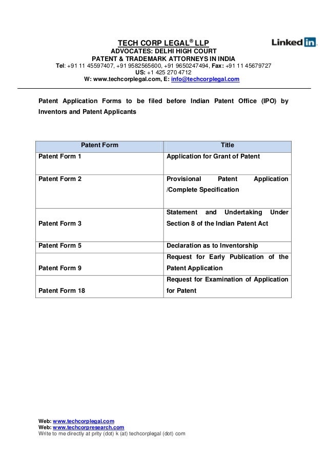 Filing Patent Application in India Patent Filing Services Patent R…