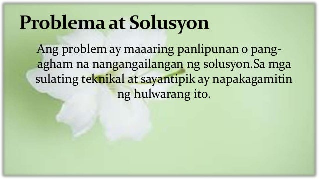 Filipino 2 Paghahambing at Pagkokontrast, Problema at solusyon & Sanh…